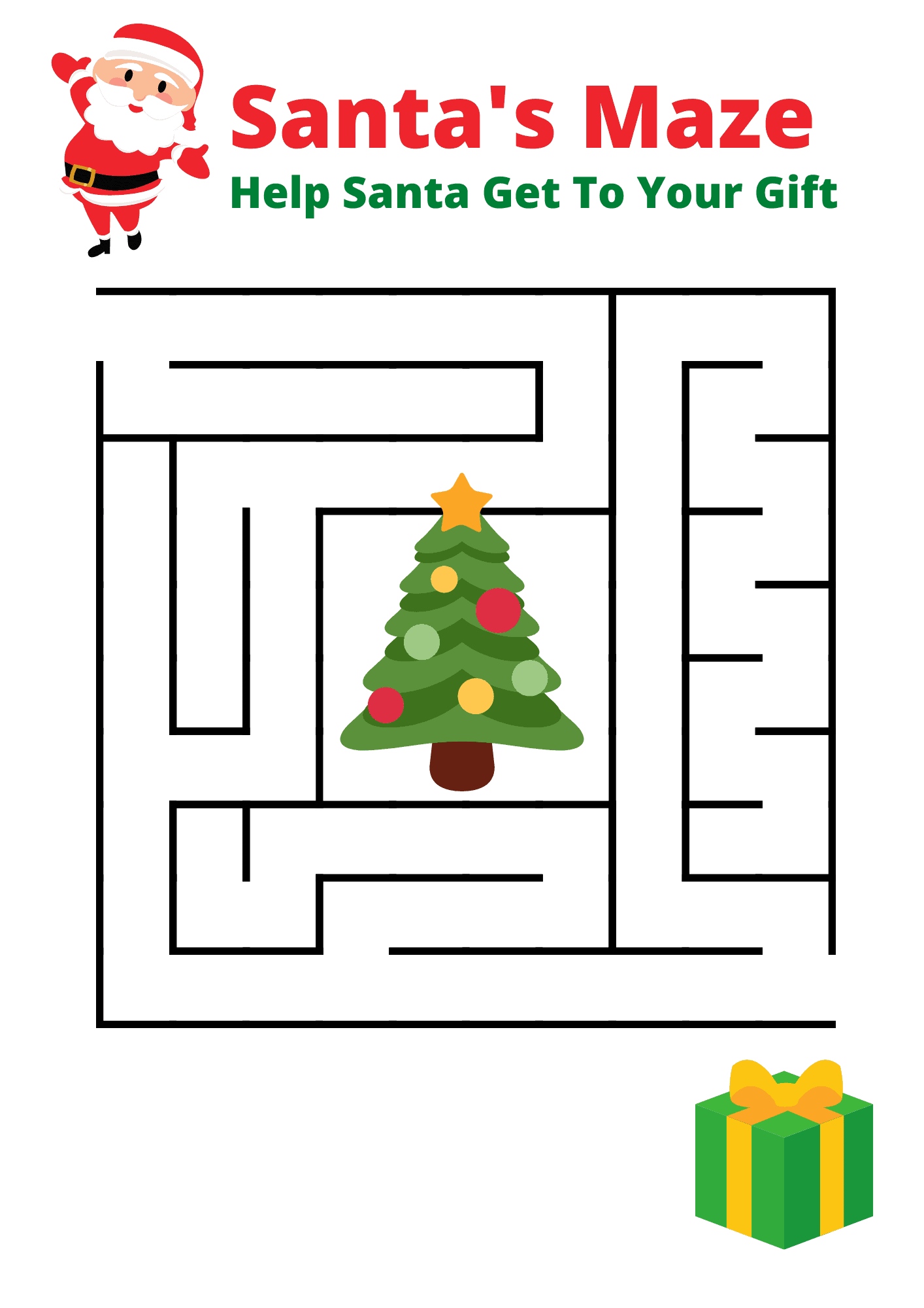 8 free fun christmas printable maze worksheets - crazy laura